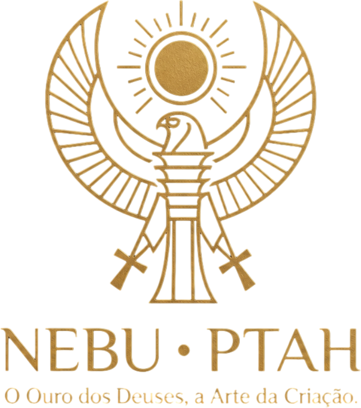 Nebu Ptah — emblema sagrado de Hórus em ouro